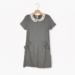 Catimini Gray boutique dress. Great Condition. Embellished Collar. Size 4t